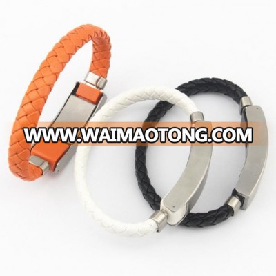 Quality Warranty High Brand  Leather Bracelet Charging usb charger Cable  for iPhone