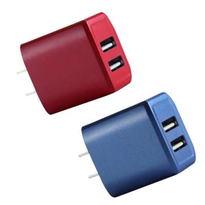 2.4A/5V Dual Port Power Adapter Charging Block Cube USB Wall Charger For iPhone For Android Phone